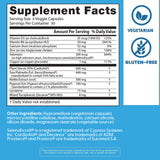 Etiqueta trasera con información nutricional de Doctors Best Prostata.