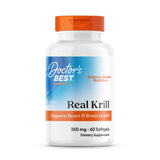 Doctor's Best Real Krill Antártico, cápsulas blandas en frasco, apoyo a corazón y cerebro.