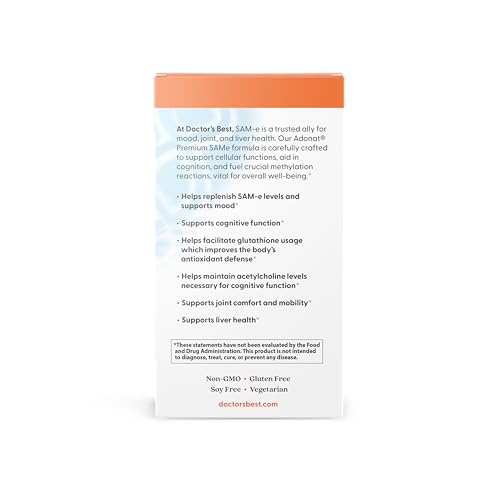 Etiqueta clara de Doctor's Best SAM-e 400 con información de ingredientes