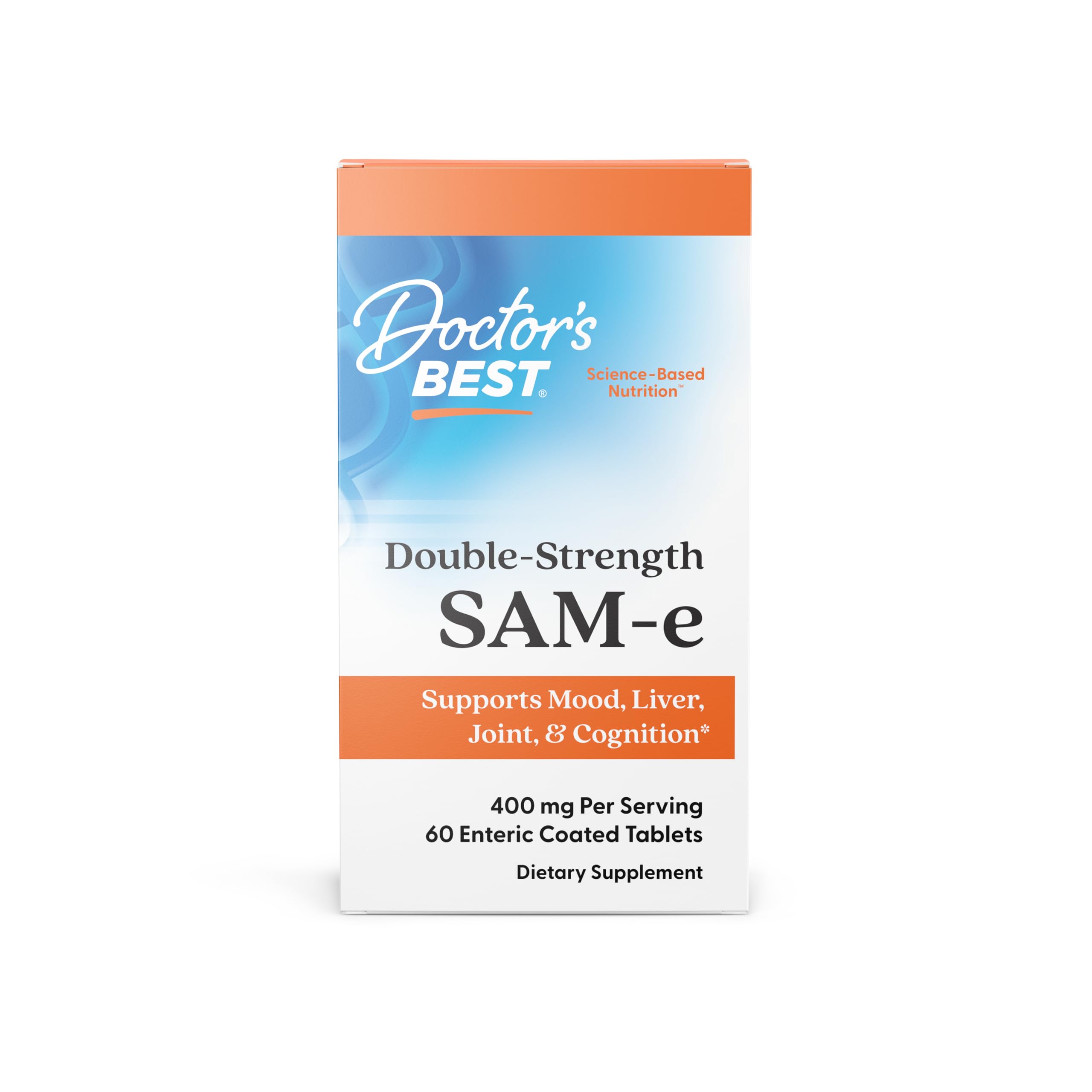 Doctor's Best SAM-e 400, tableta entérica, apoyo potencial al estado de ánimo