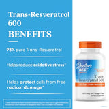 Doctor's Best trans-resveratrol frasco: fácil extracción de cápsulas para uso cotidiano