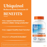 Detalle de cápsulas blandas Doctor's Best Ubiquinol 100 mg para uso diario