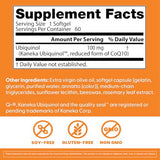 Etiqueta del producto Doctor's Best Ubiquinol 100 mg mostrando beneficios antioxidantes