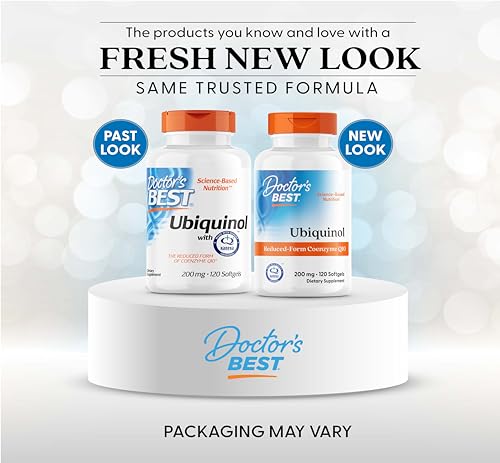 Doctor's Best ubiquinol 200 mg, etiqueta clara, indica calidad para energía.