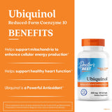 Envase abierto de Doctor's Best Ubiquinol con cápsulas listas para tomar