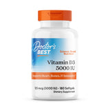 Doctor's Best Vitamin D3 5000IU en botella sin sabor favorece la salud ósea