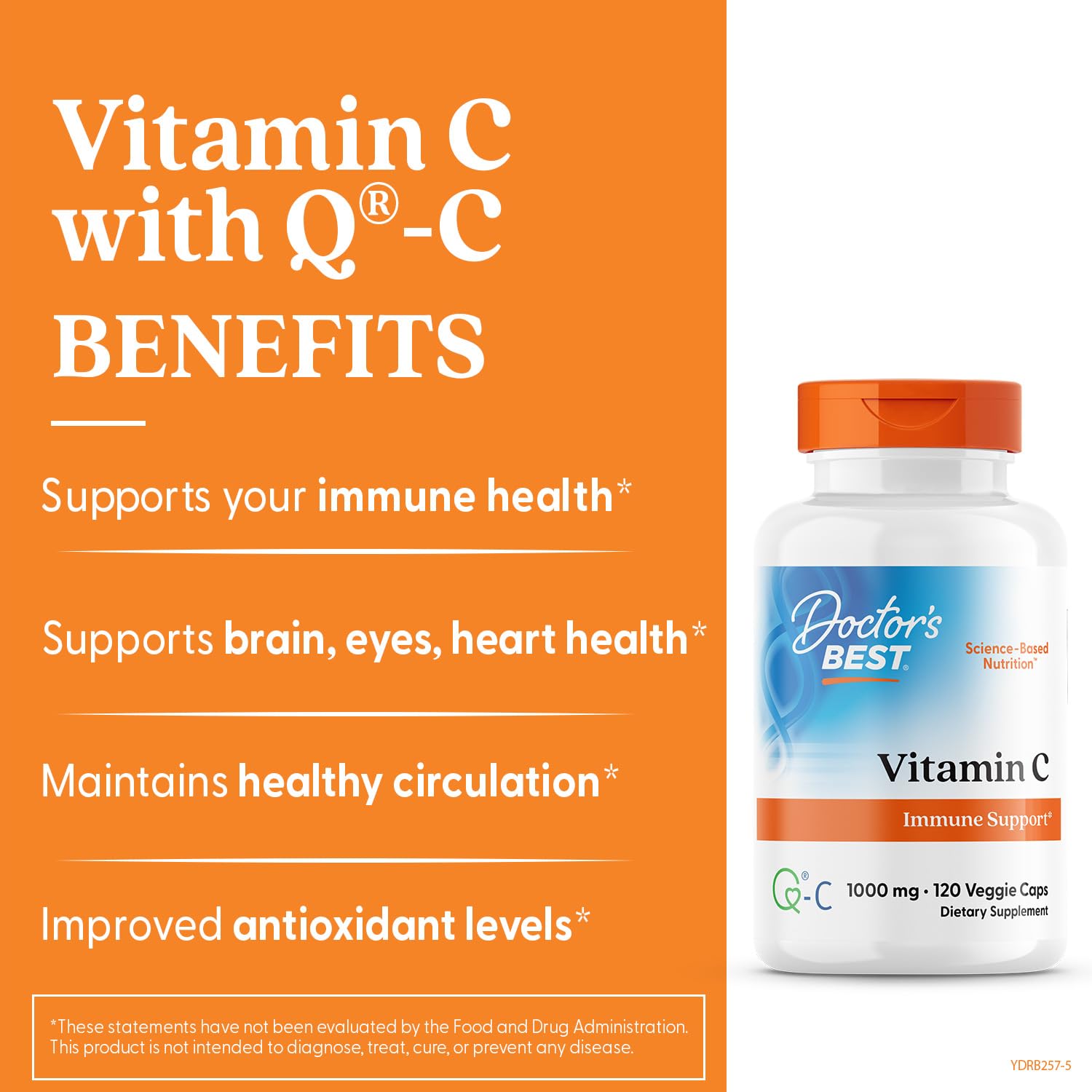 Capsulas de Doctor's Best Vitamina C 1000 mg para uso diario antioxidante.