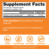 Doctor's BEST Vitamina C 1000mg: etiqueta clara con información clave.
