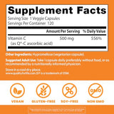 Cápsulas vegetales de Doctor's Best Vitamina C 500 mg, fáciles de tragar