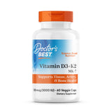 Doctor's Best D3K2 en botella de cápsulas vegetales para huesos fuertes