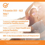 Tabla nutricional de Doctor's Best D3K2 para bienestar general