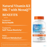 Cápsulas Doctor's Best K2 MK-7; dosis diaria para uso vegano y seguro.