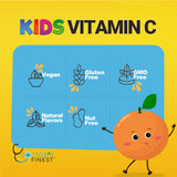 Etiqueta de Doctors Orders: vitamina C para niños, vegano y sin gluten.