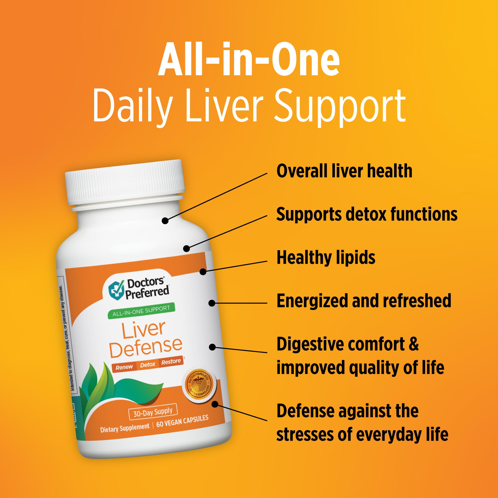 Resveratrol DOCTORS' PREFERRED: frasco en fondo natural, apoyo a la salud metabólica.