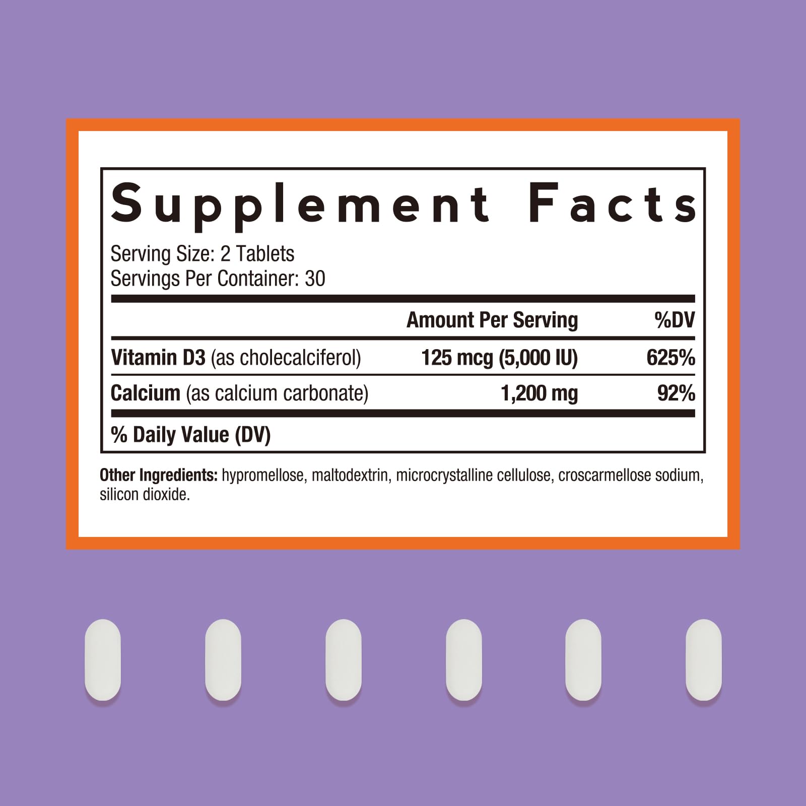 Doctor's Recipes Calcium 1200 mg con D3, botella frontal, dosis diaria cómoda.