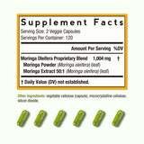 Doctor's Recipes Moringa, etiqueta detallada: seguridad y pureza para elegir.