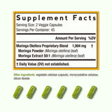 Doctor's Recipes Moringa: hojas verdes secas para nutrición vegetal.