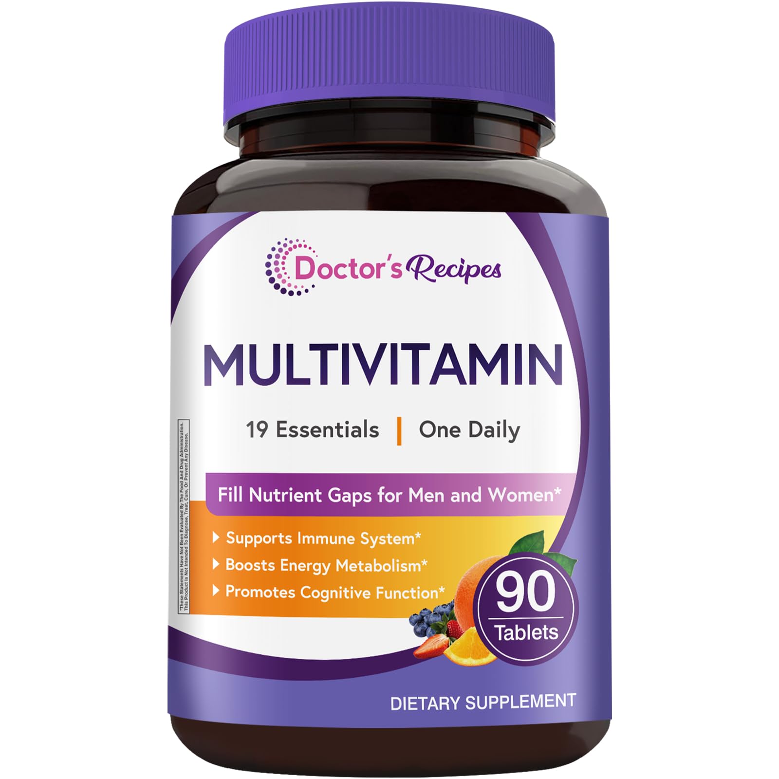 Doctor's Recipes Multivitamin: bote de 90 tabletas para apoyo inmunitario y energía diaria
