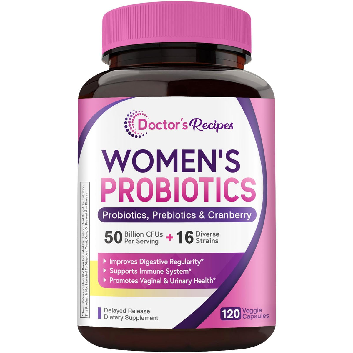 Doctor's Recipes probiótico para mujer, cápsulas de alta potencia para uso diario