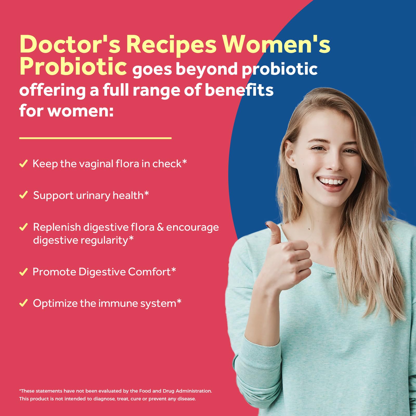 Doctor's Recipes Probióticos empaque frontal: información clara sobre cepas para referencia.