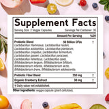 Cápsulas Doctor's Recipes probióticos Mujer, fáciles de tragar para salud intestinal.