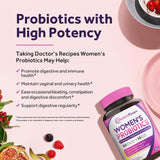 Etiqueta del producto Doctor's Recipes probióticos Mujer, guía clara de uso.