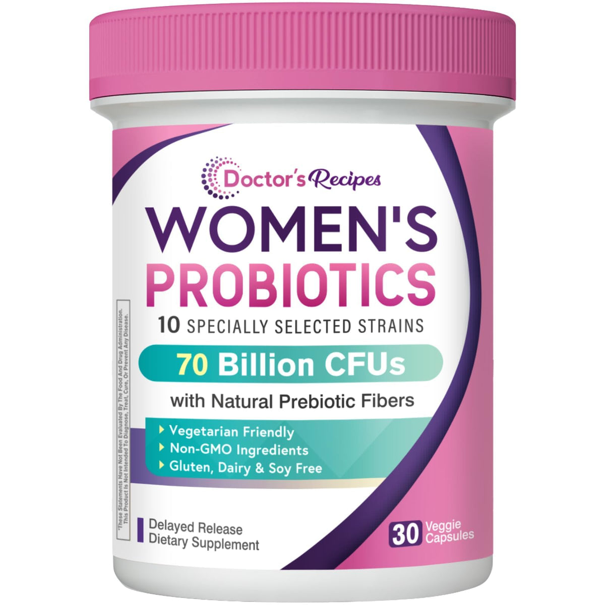 Doctor's Recipes Probiotics para mujeres: 70 mil millones CFU para uso diario