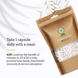 Tomar con comida para absorción óptima de Doctors Scientific Organica DSO ADK, salud ósea.