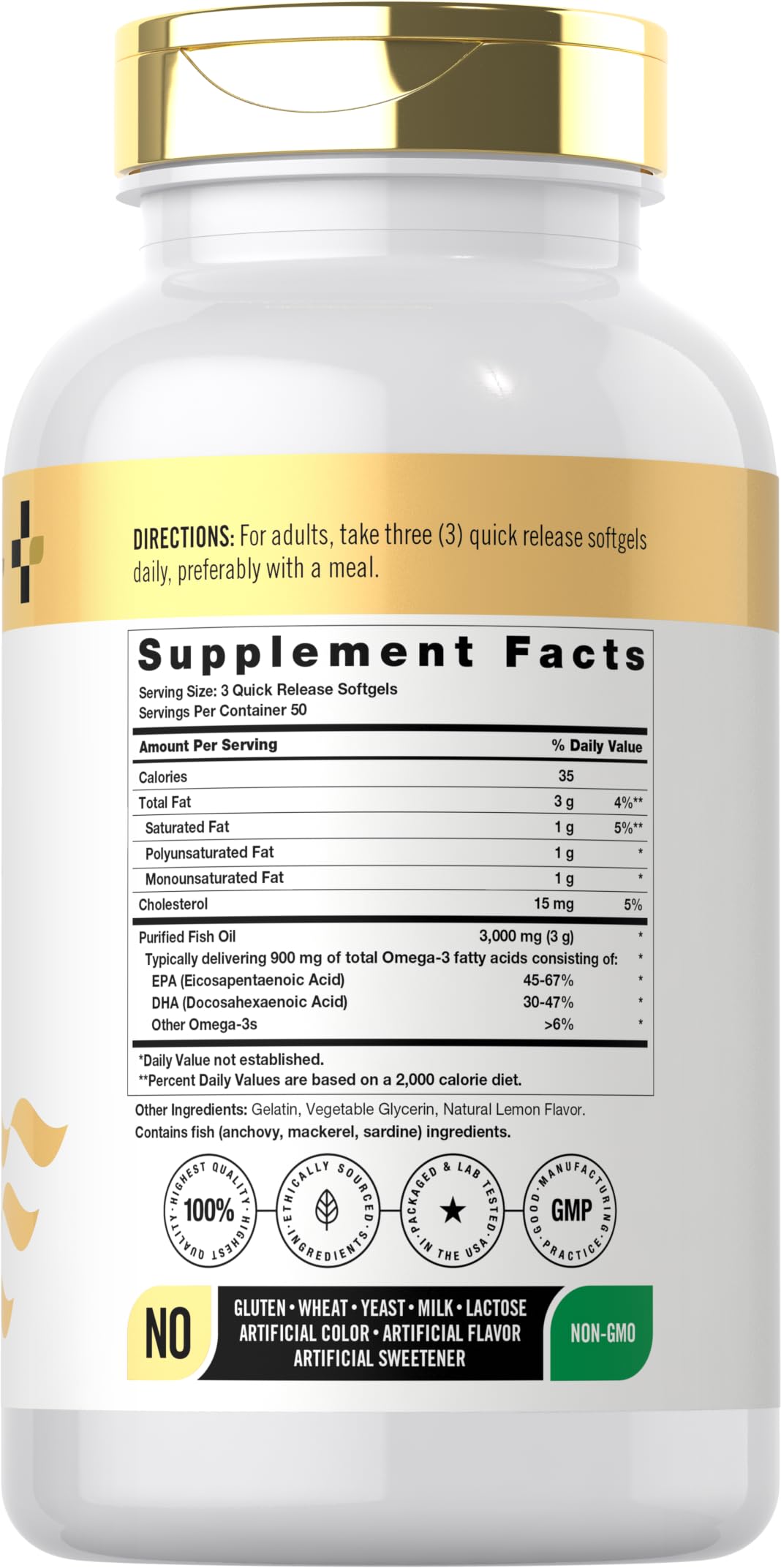 Doctor's Way Fish Oil cápsulas de liberación rápida para ingesta diaria