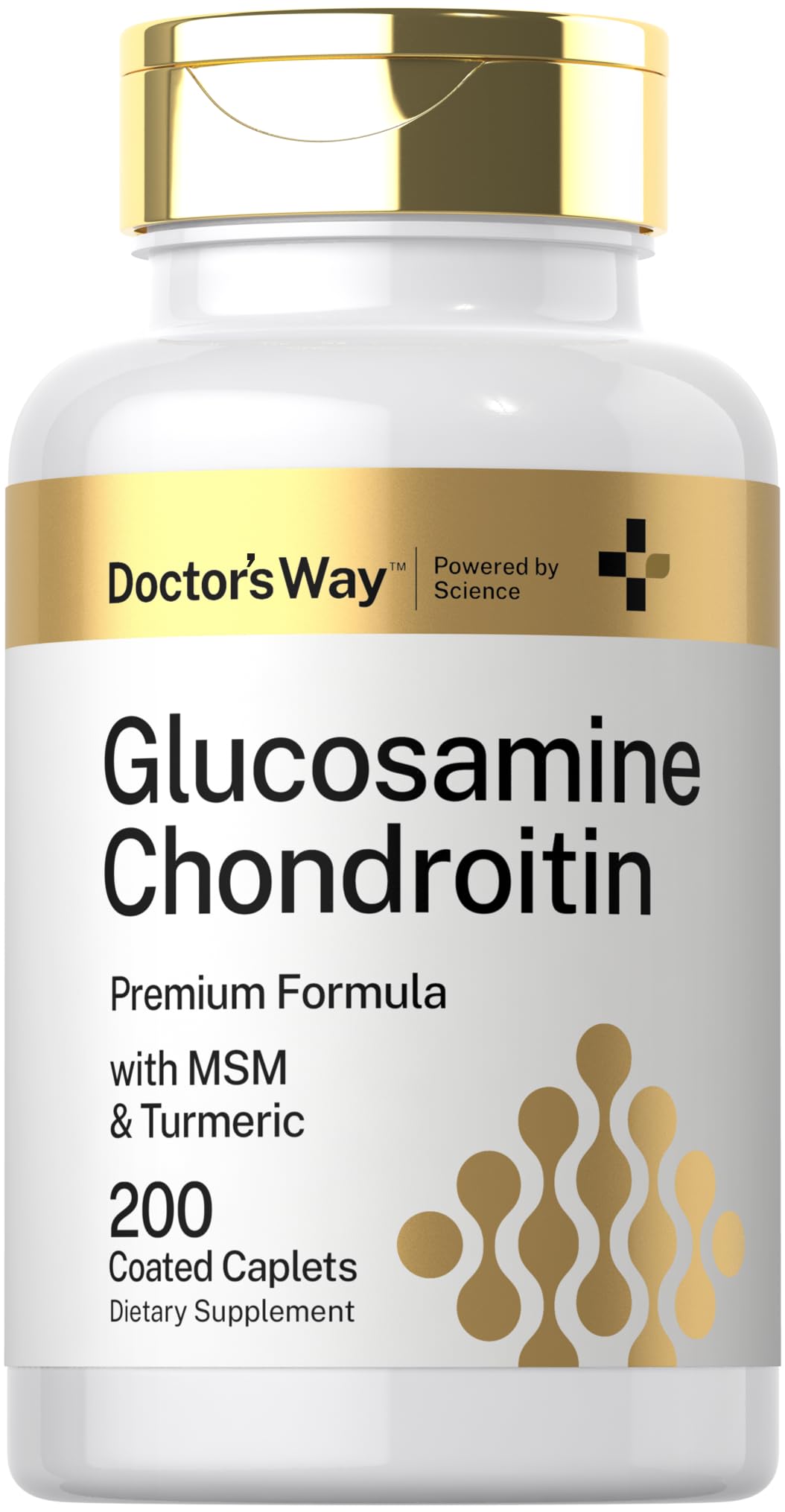 Doctor's Way glucosamina-condroitina-msm cúrcuma caplets recubiertos, apoyo diario a la movilidad