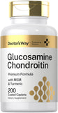 Doctor's Way glucosamina-condroitina-msm cúrcuma caplets recubiertos, apoyo diario a la movilidad