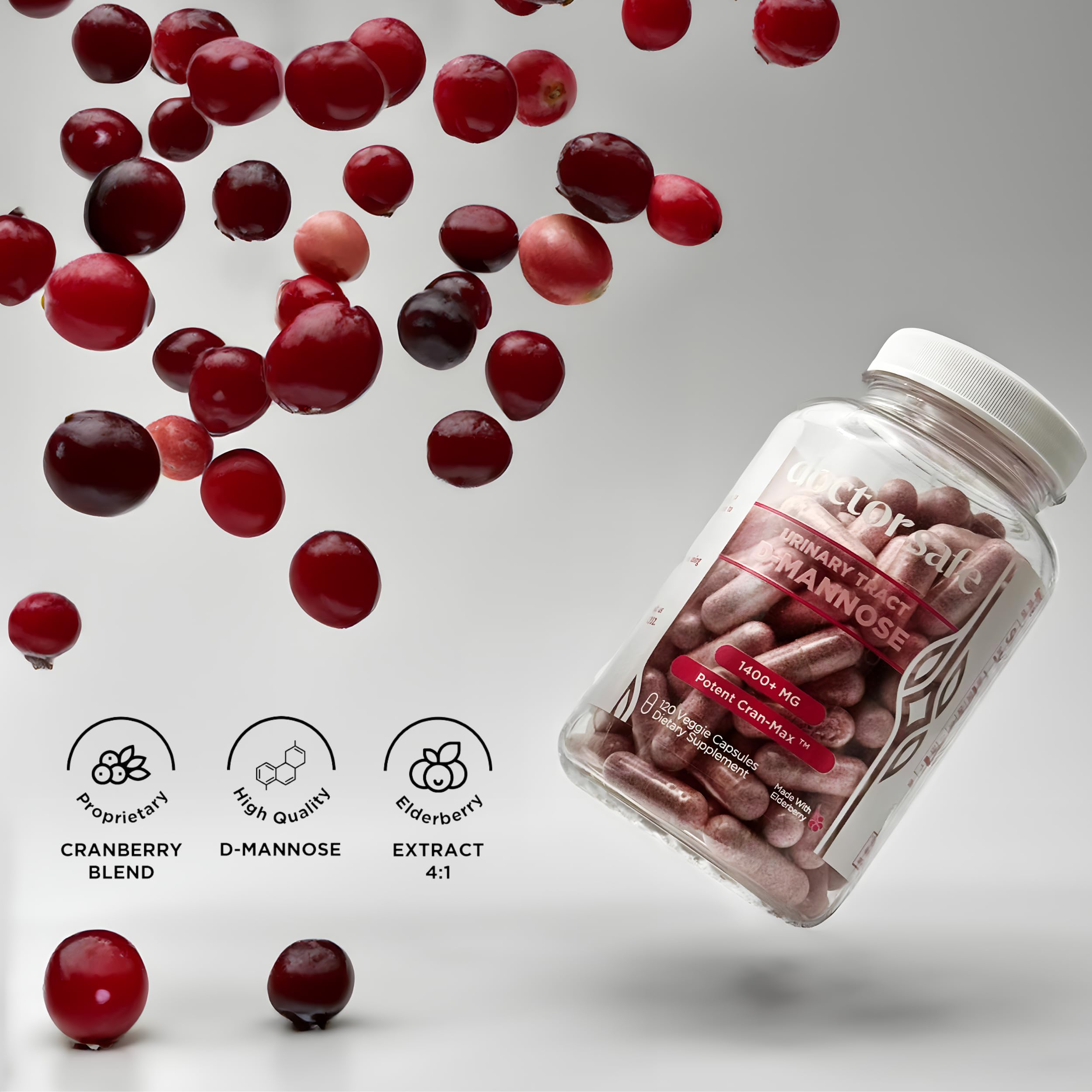 DOCTOR SAFE frasco con 120 cápsulas, garantía de calidad y pruebas de laboratorio