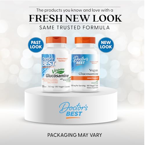 Etiqueta del frasco Doctor's Best glucosamina vegana con información de ingredientes.