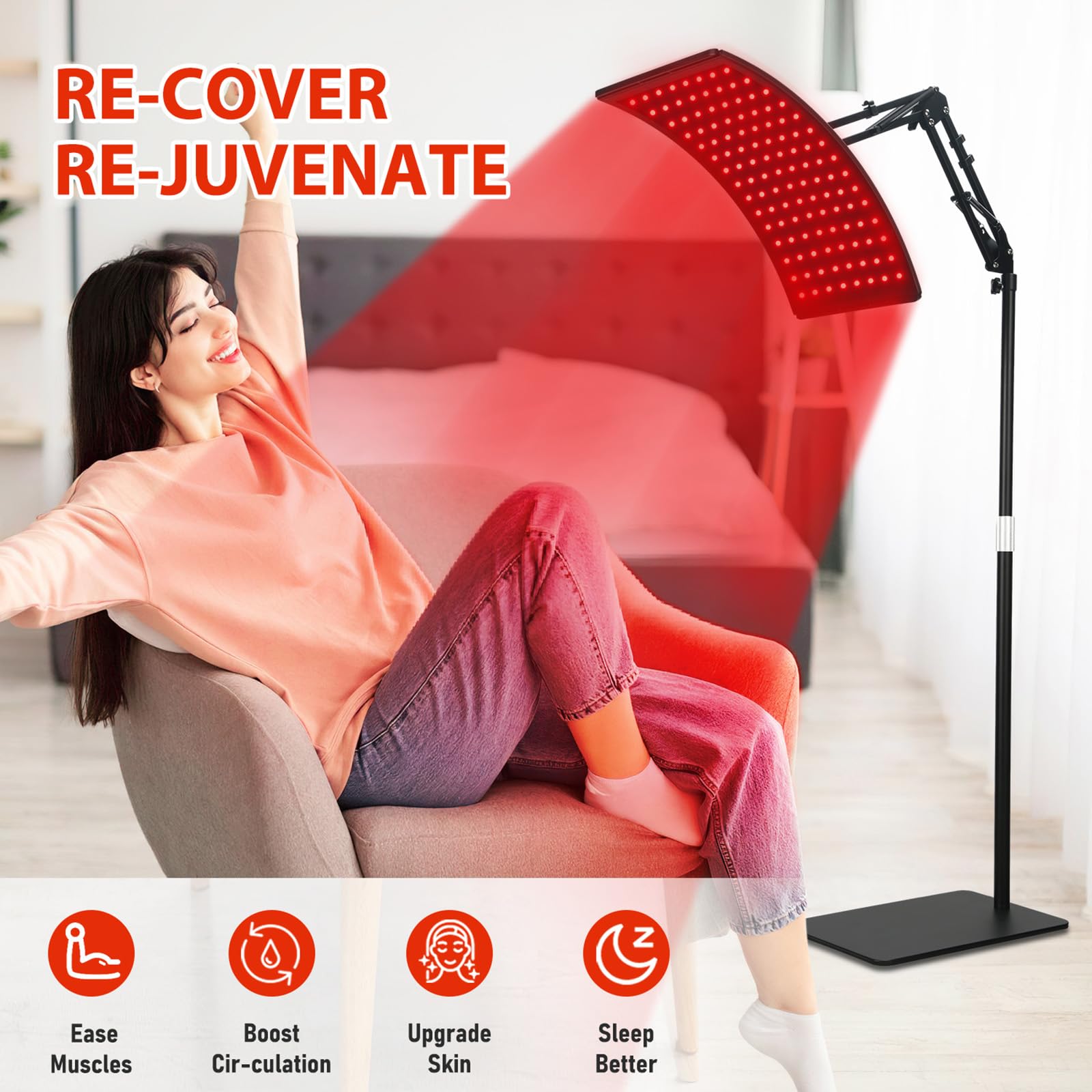 Doinart lámpara infrarroja 850nm frontal para rostro y cuerpo