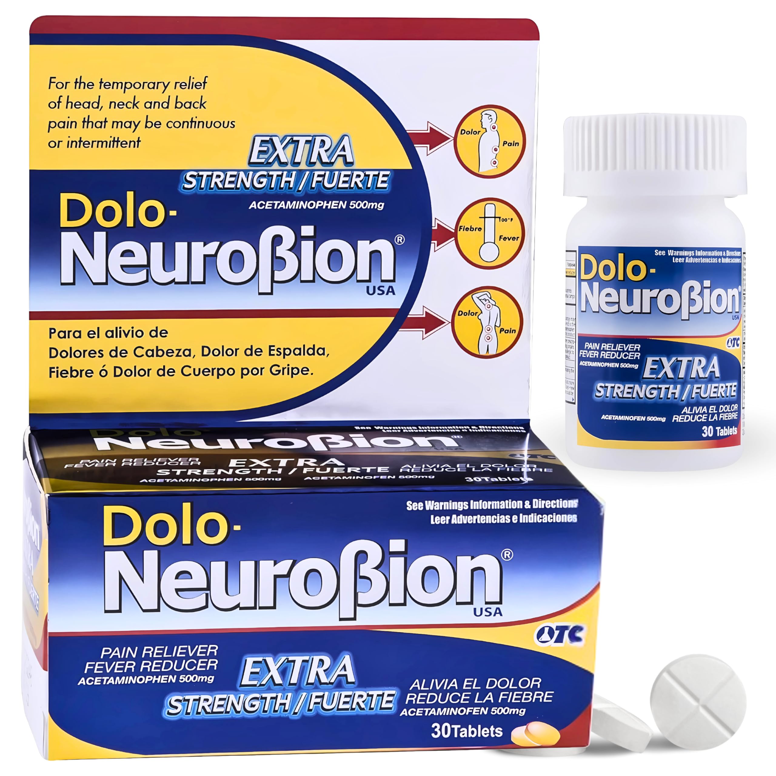 Dolo Neurobion 30 tabletas: presentación en caja y blíster para comprar con facilidad.