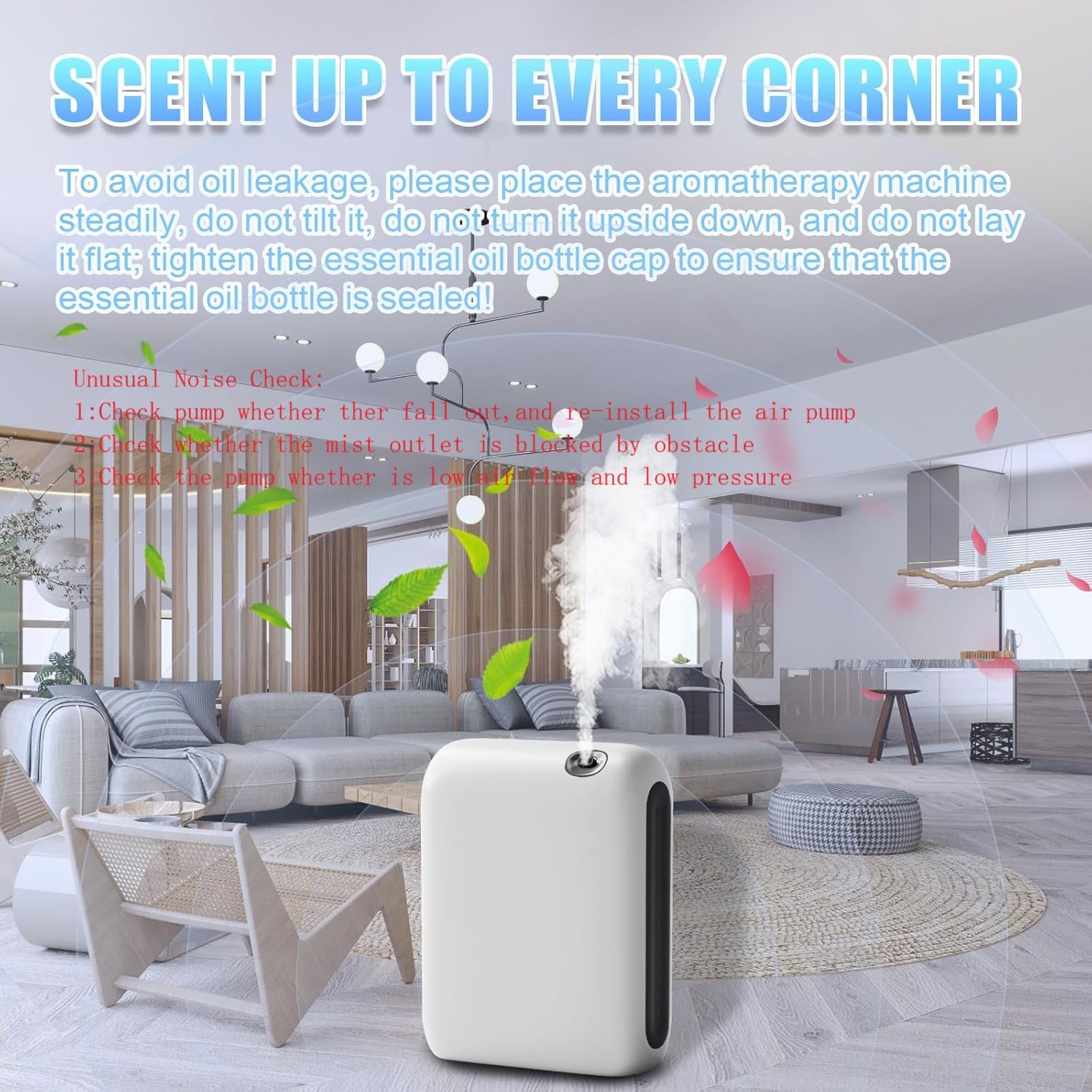 Difusor Dongzhen 360 distribuye aroma por todo el ambiente.