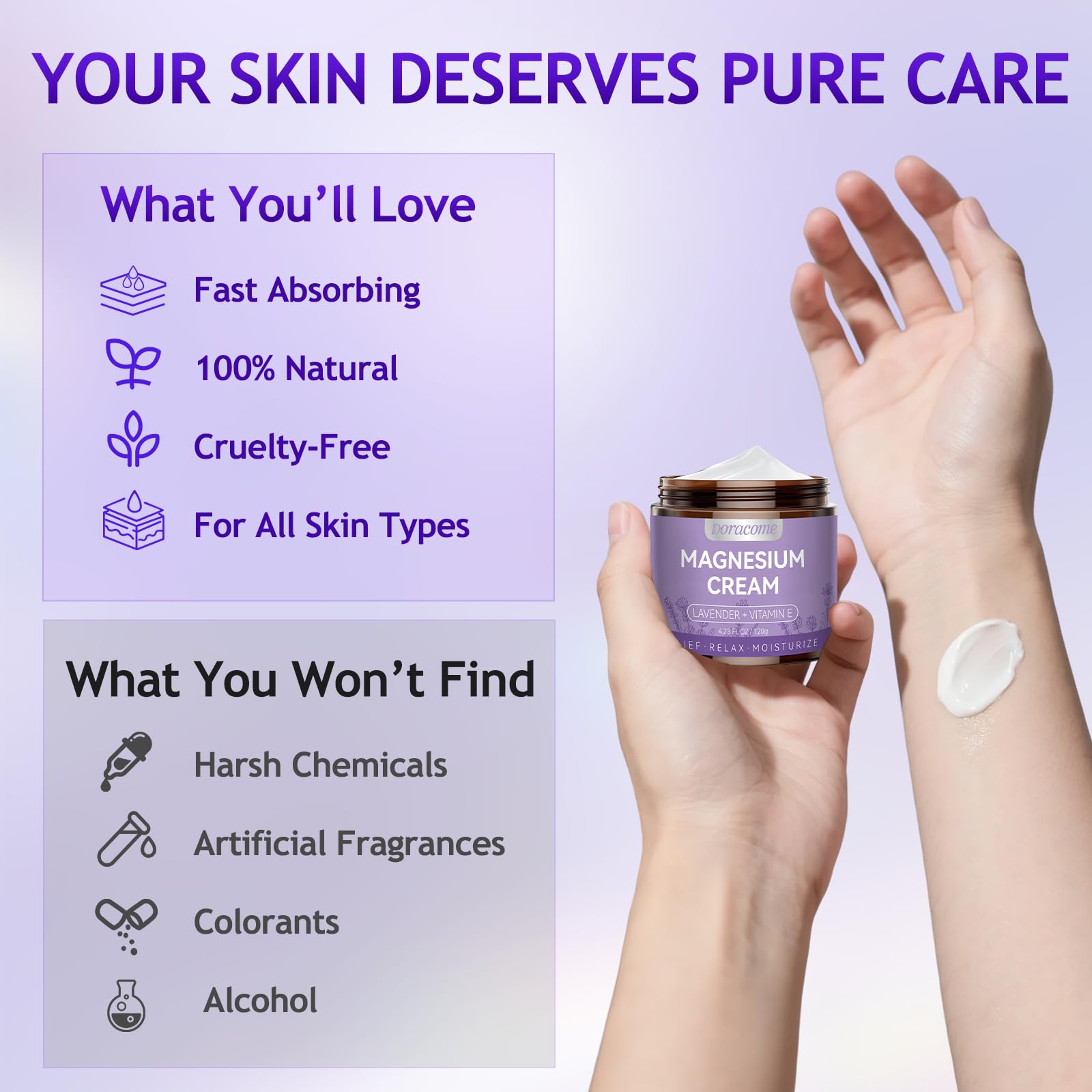 Doracome crema magnesio aroma lavanda suave para dormir mejor