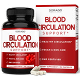 Dorado Nutrition: botella de cápsulas para apoyo del flujo sanguíneo y salud venosa.