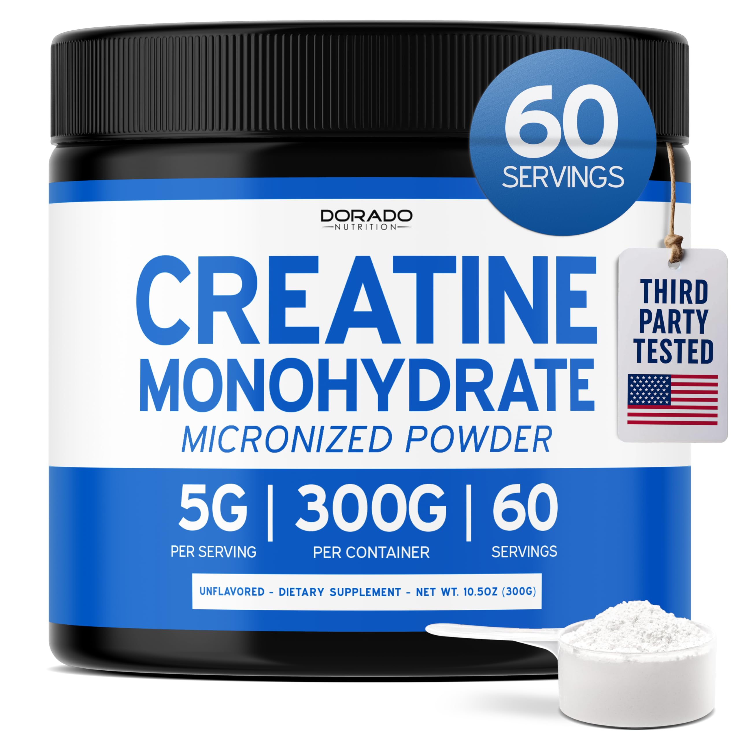 DORADO NUTRITION Creatina Monohidrato en empaque, ideal para energía durante entrenamientos intensos.