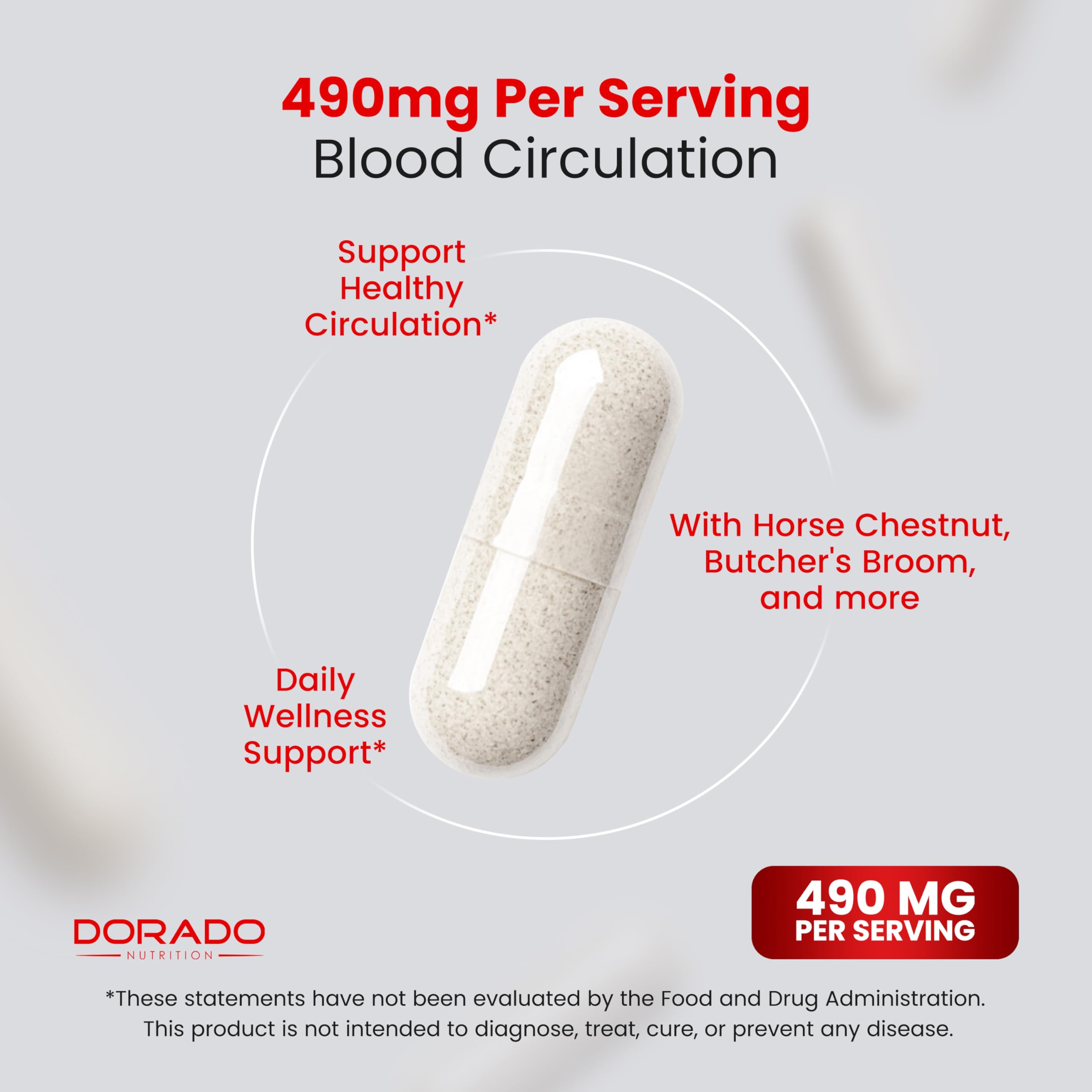 Dorado Nutrition: L-arginina y nutrientes para mejorar la circulación en piernas.
