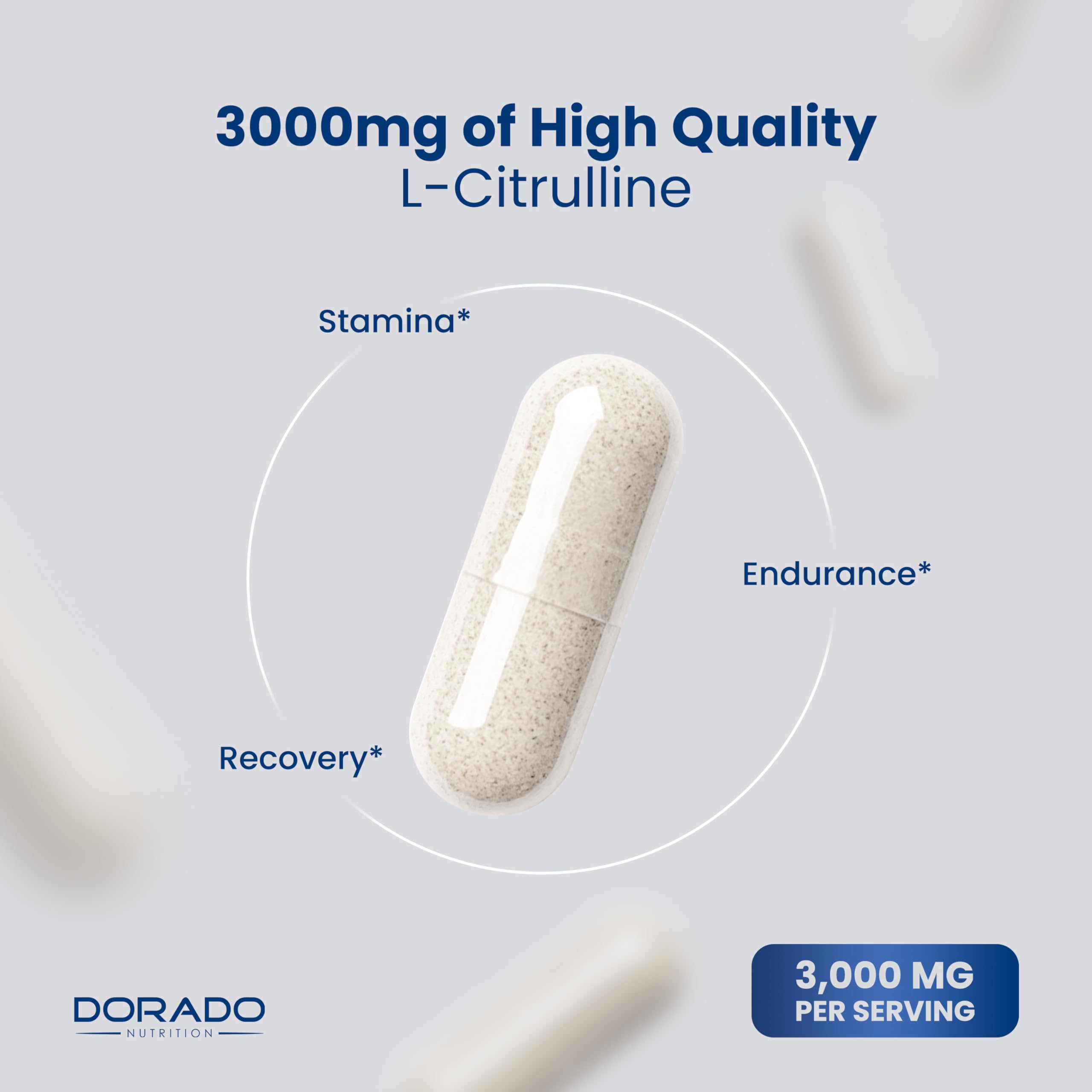 Dorado Nutrition L Citrulline 240 cápsulas, frasco grande, opción para rutina diaria.