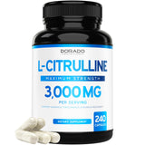 Dorado Nutrition L Citrulline 3000mg, botella visible, posible apoyo al rendimiento diario.