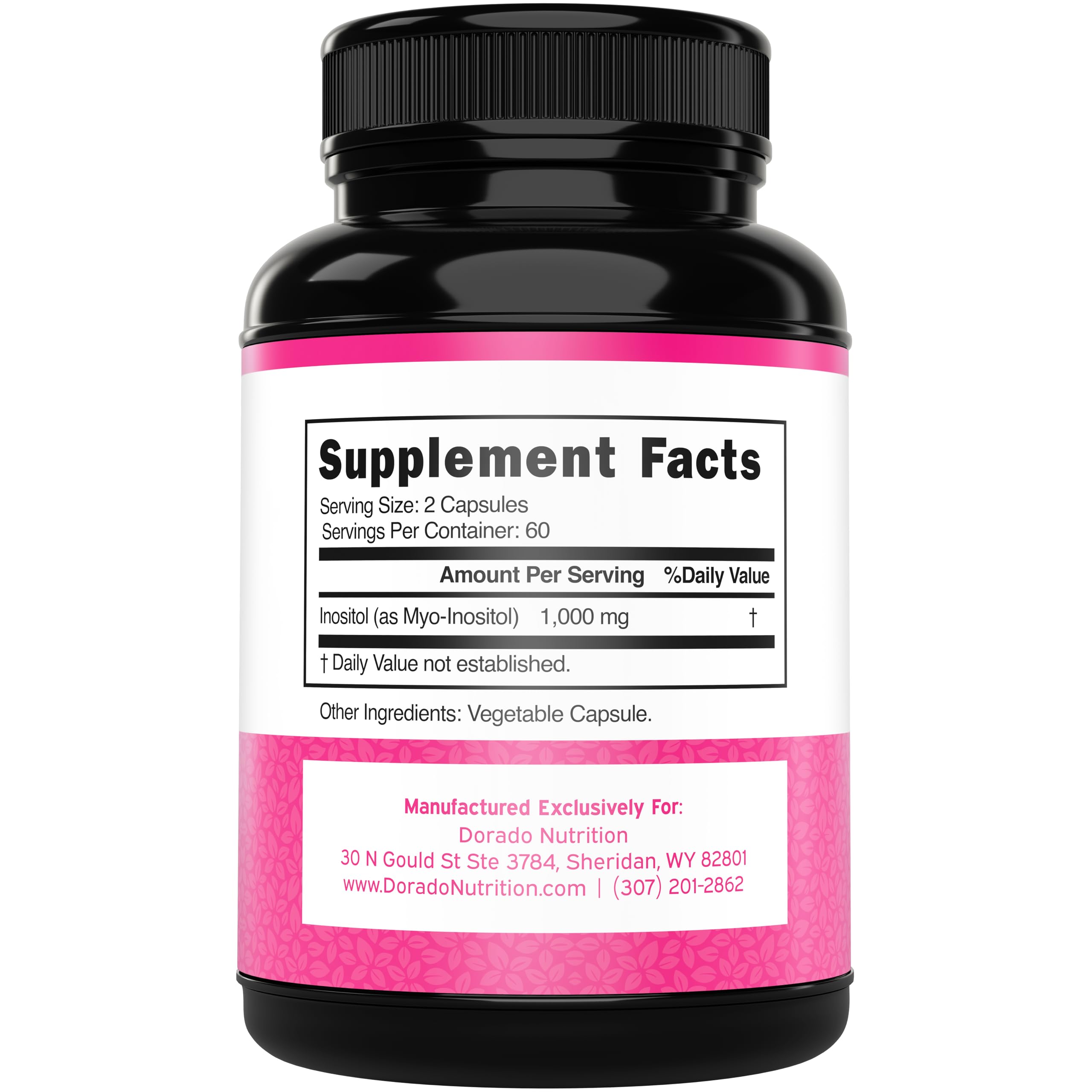 DORADO NUTRITION Myo-Inositol cápsulas en caja, opción conveniente para mujeres