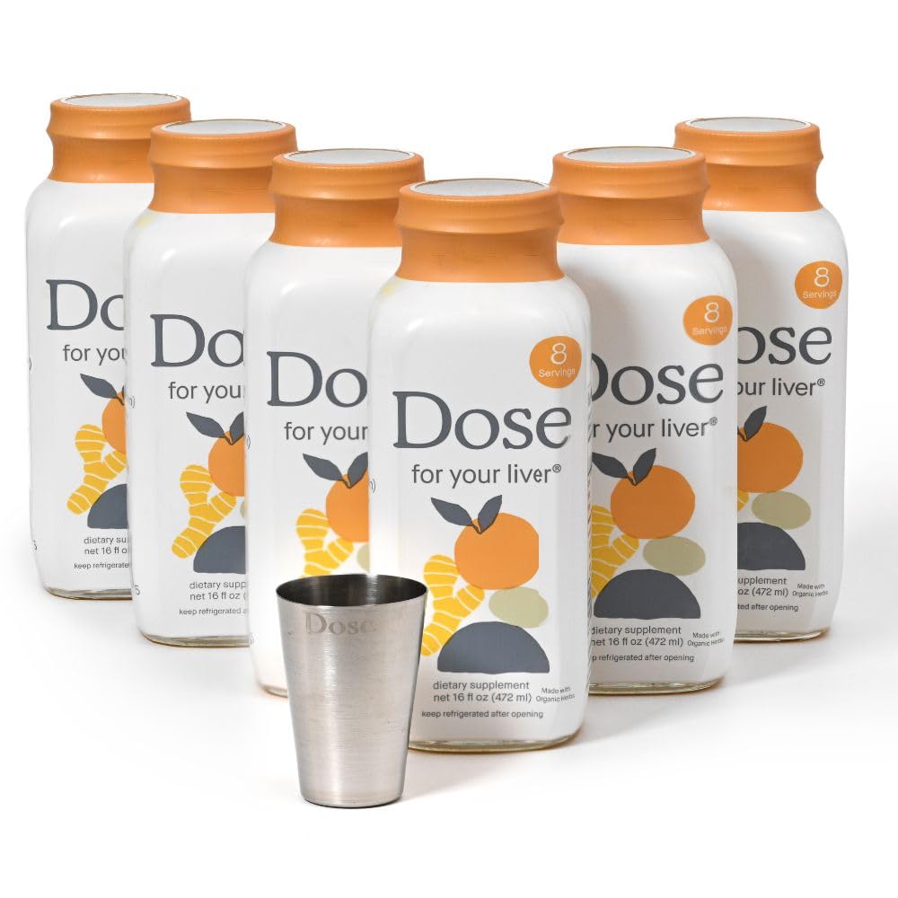 Dose for Your Liver: botella frente, enfoque en limpieza suave del hígado