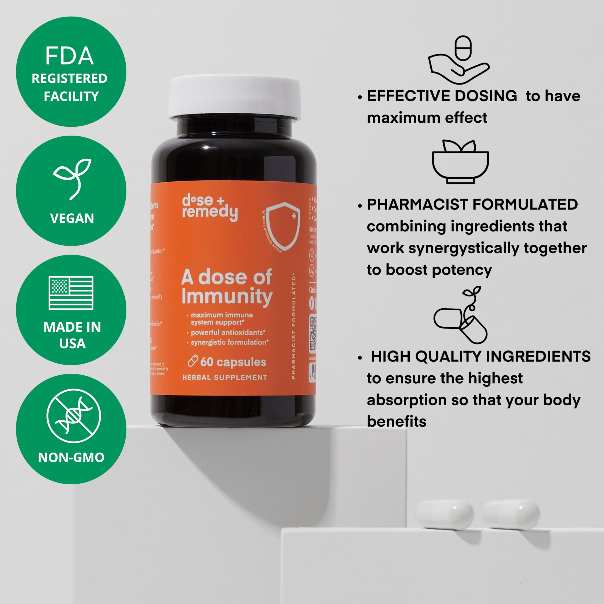 Dose + Remedy: empaque compacto para almacenar fácilmente.