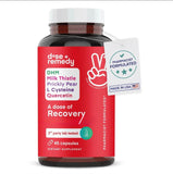 Dose Remedy Recovery, botella DHM, ofrece apoyo para mañanas más claras tras una noche.