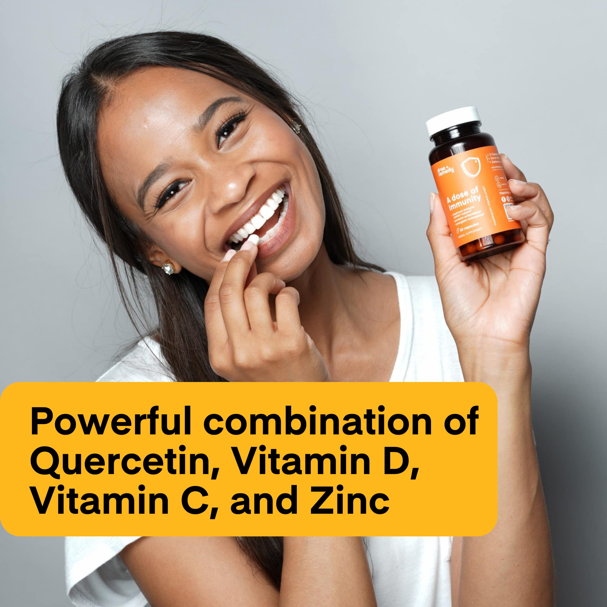 Dose + Remedy: vitamina C y zinc en cápsulas para la rutina diaria.