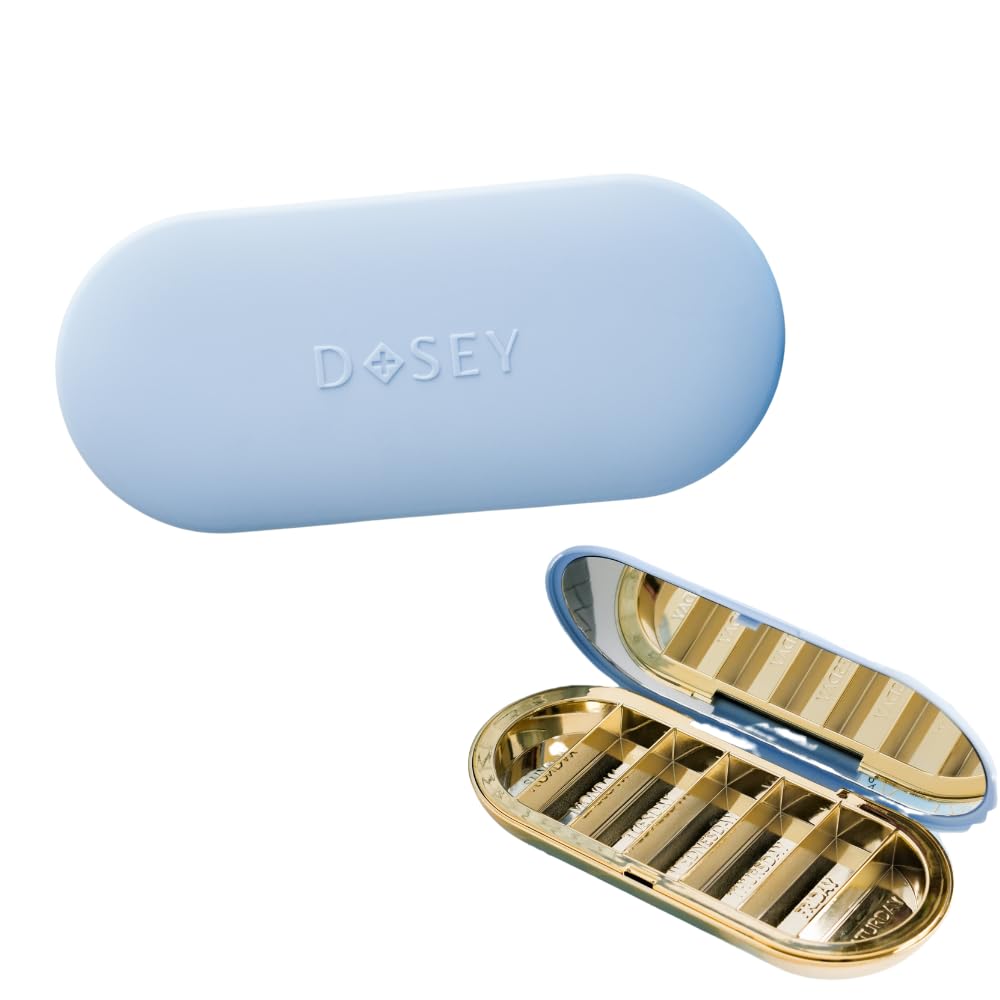 Dosey compacto con diseño art déco para organizar píldoras con estilo.