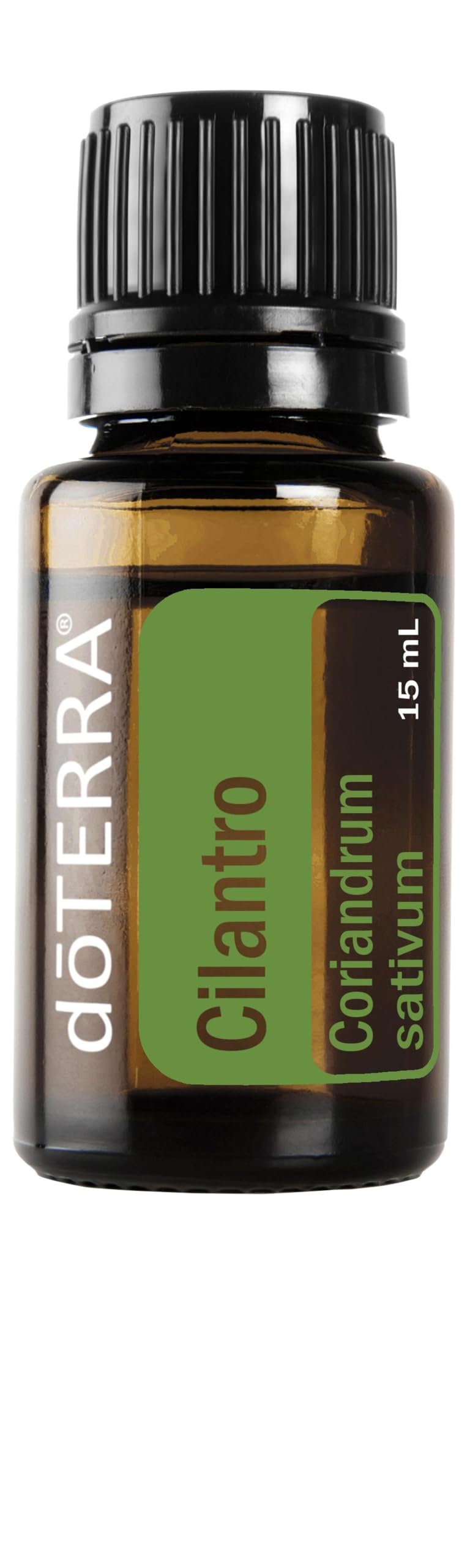 doTERRA Cilantro Aceite Esencial 15ml: frasco para aromatizar platillos y apoyar la limpieza suave.