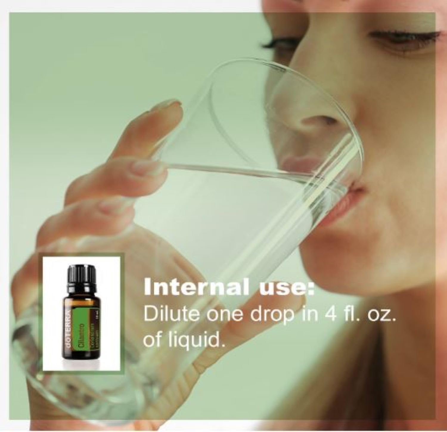 doTERRA Cilantro etiqueta frasco: identificación clara para uso culinario y aromático.